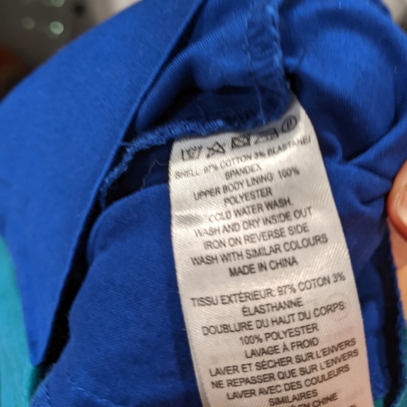 French Connection Colour Block Green Purple/Blue Strapless Mini Dress US 6 - Picture 15 of 15